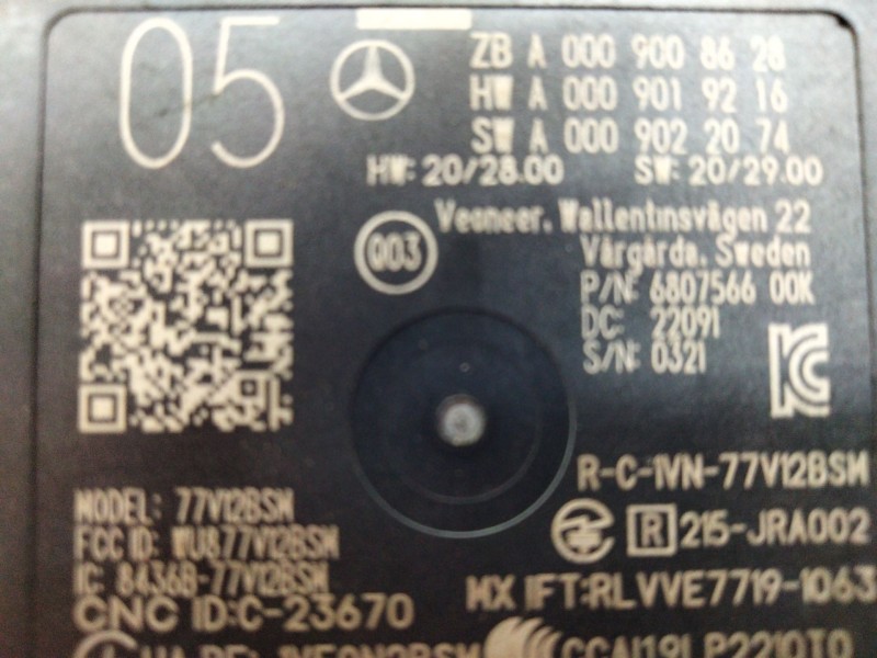 Recambio de sensor de radar para mercedes-benz clase e (w213) 2.0 e 220 d (213.004) referencia OEM IAM A0009008628  