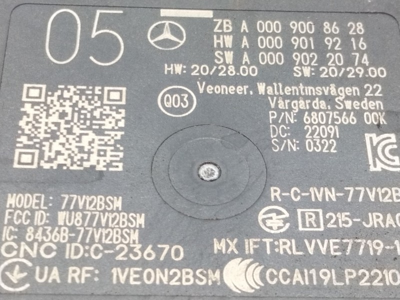 Recambio de sensor de radar para mercedes-benz clase e (w213) 2.0 e 220 d (213.004) referencia OEM IAM A0009008628  