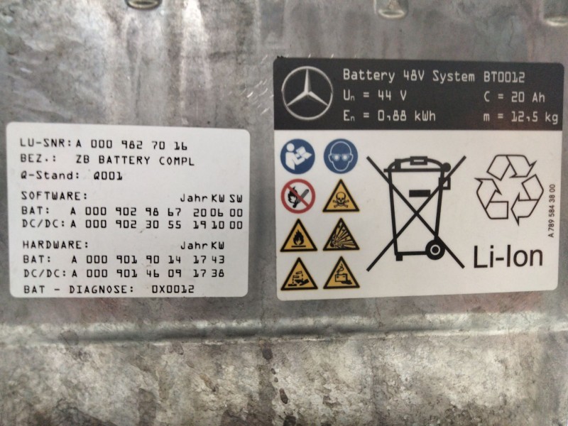 Recambio de bateria para mercedes-benz clase e (w213) 2.0 e 220 d (213.004) referencia OEM IAM A0009827016  