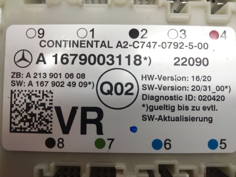 Recambio de modulo control puerta para mercedes-benz clase e (w213) 2.0 e 220 d (213.004) referencia OEM IAM A1679003118  