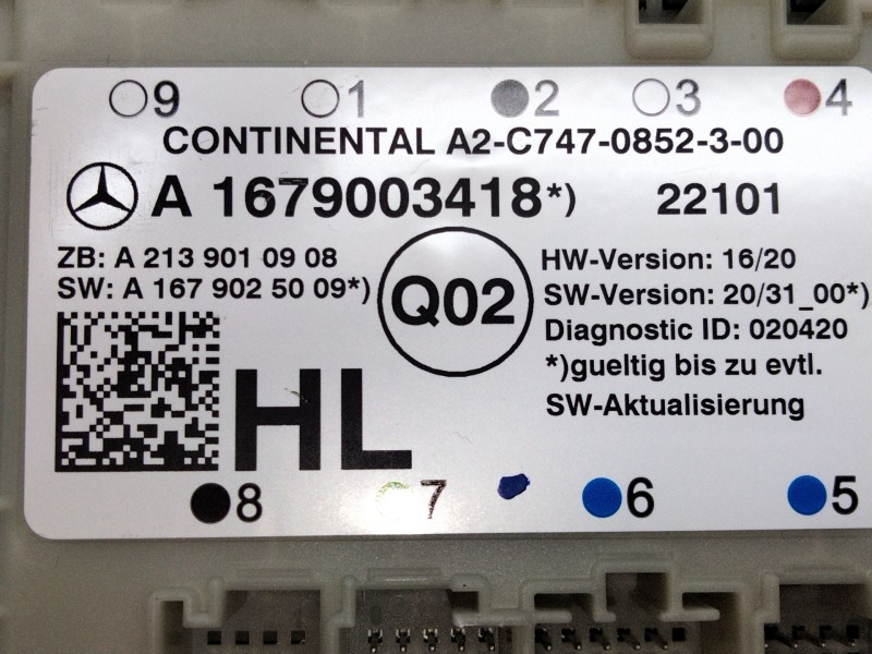 Recambio de modulo control puerta para mercedes-benz clase e (w213) 2.0 e 220 d (213.004) referencia OEM IAM A1679003418  