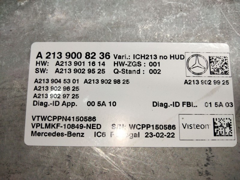 Recambio de unidad de control para mercedes-benz clase e (w213) 2.0 e 220 d (213.004) referencia OEM IAM A2139008236  