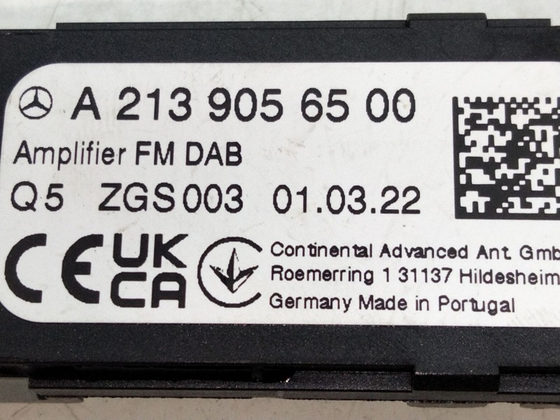 Recambio de amplificador antena para mercedes-benz clase e (w213) 2.0 e 220 d (213.004) referencia OEM IAM A2139056500  