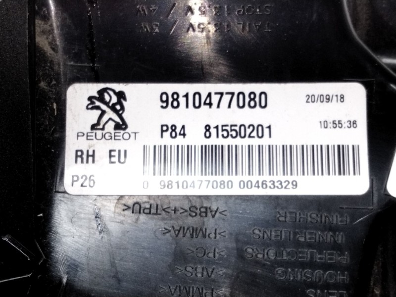 Recambio de piloto trasero izquierdo para peugeot 3008 suv (mc_, mr_, mj_, m4_) 1.5 bluehdi 130 referencia OEM IAM 9810477080  