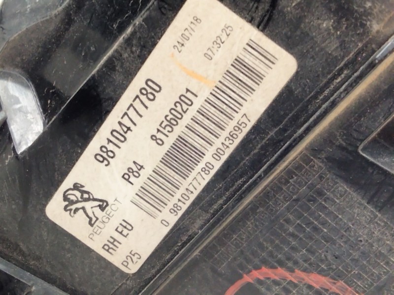 Recambio de piloto trasero derecho porton para peugeot 3008 suv (mc_, mr_, mj_, m4_) 1.5 bluehdi 130 referencia OEM IAM 98104777