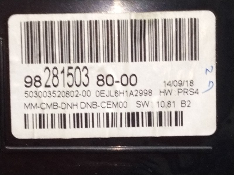 Recambio de cuadro instrumentos para peugeot 3008 suv (mc_, mr_, mj_, m4_) 1.5 bluehdi 130 referencia OEM IAM 9828150380  