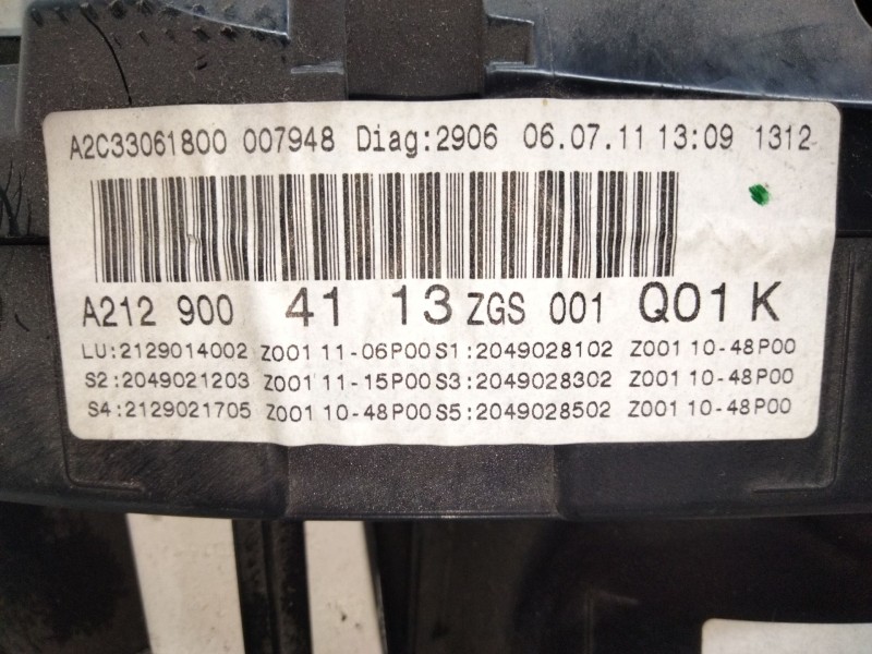 Recambio de cuadro instrumentos para mercedes-benz clase e (w212) e 350 cdi (212.023) referencia OEM IAM A2129004113  