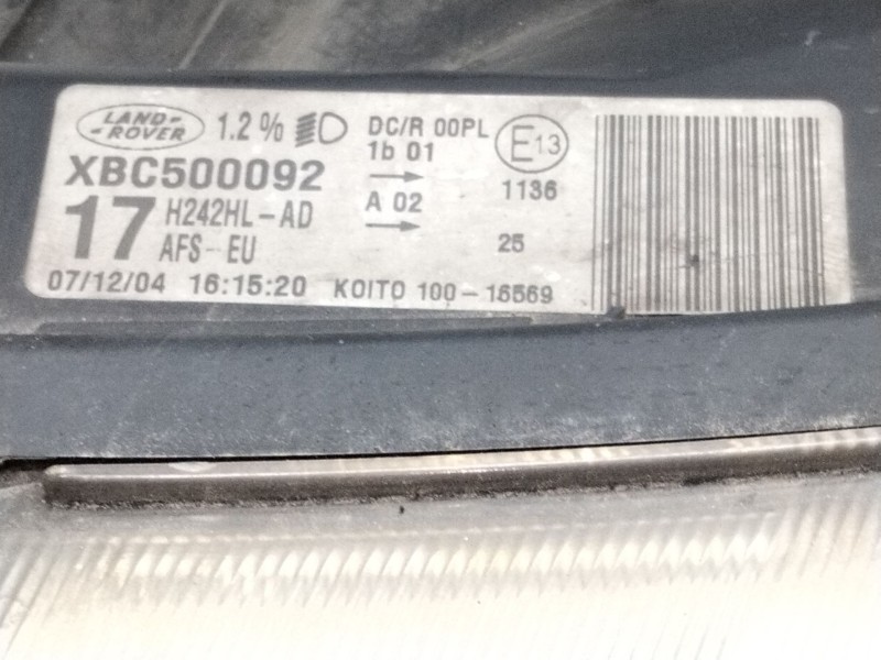 Recambio de faro izquierdo para land rover discovery iii (l319) 2.7 td 4x4 referencia OEM IAM XBC500092  