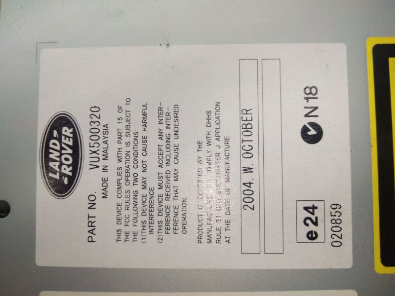 Recambio de sistema audio / radio cd para land rover discovery iii (l319) 2.7 td 4x4 referencia OEM IAM VUX500320  