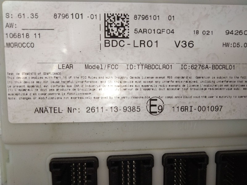 Recambio de centralita comfort para bmw 2 gran tourer (f46) 218 d referencia OEM IAM 8796101  