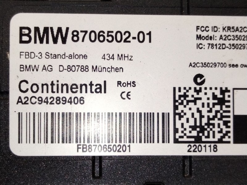 Recambio de modulo electronico para bmw 2 gran tourer (f46) 218 d referencia OEM IAM 8706502  