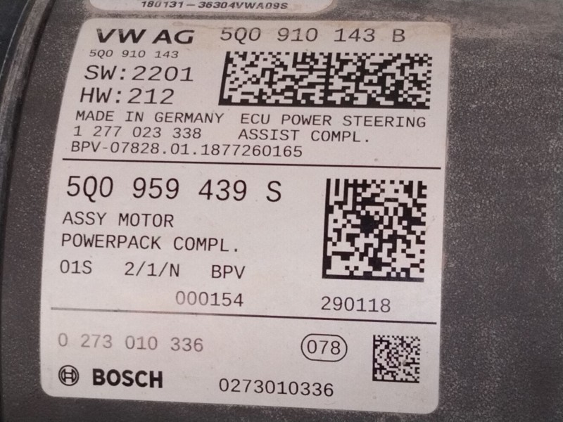 Recambio de caja direccion electrica para volkswagen passat b8 variant (3g5, cb5) 2.0 tdi referencia OEM IAM 5Q2423055L  