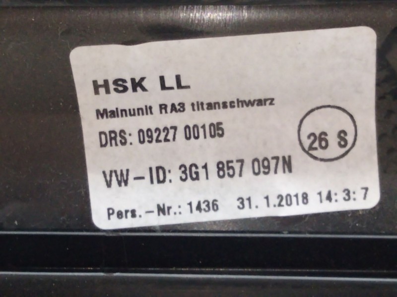 Recambio de guantera para volkswagen passat b8 variant (3g5, cb5) 2.0 tdi referencia OEM IAM 3G1857097N  