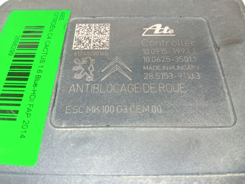 Recambio de abs para citroën c4 cactus 1.6 blue-hdi fap referencia OEM IAM 9819474880  