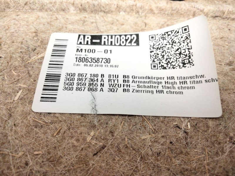 Recambio de guarnecido puerta trasera derecha para volkswagen passat b8 variant (3g5, cb5) 2.0 tdi referencia OEM IAM 3G0867068A