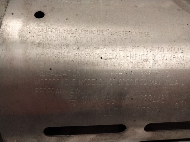 Recambio de silenciador escape trasero para bmw r 1200 r 1200 gs (r12) referencia OEM IAM 7694460  