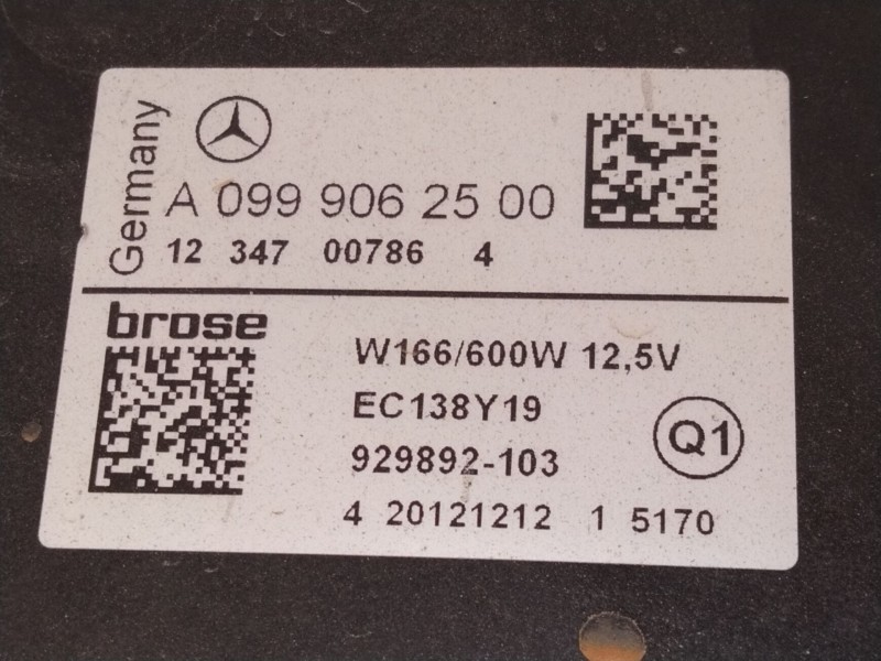 Recambio de electroventilador para mercedes-benz clase m (w166) ml 250 cdi / bluetec 4-matic (166.004, 166.003) referencia OEM I
