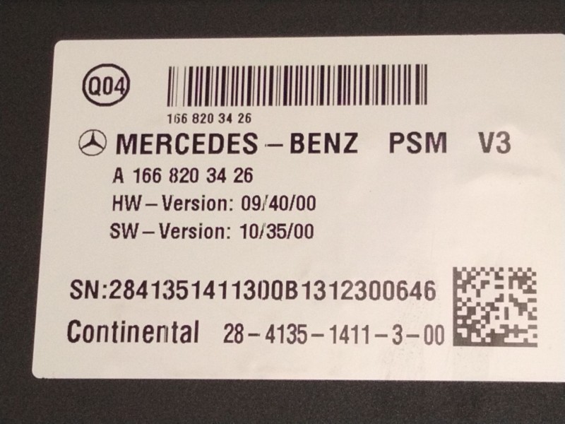 Recambio de centralita de asiento para mercedes-benz clase m (w166) ml 250 cdi / bluetec 4-matic (166.004, 166.003) referencia O
