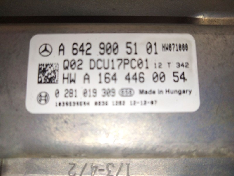 Recambio de centralita motor uce para mercedes-benz clase m (w166) ml 250 cdi / bluetec 4-matic (166.004, 166.003) referencia OE