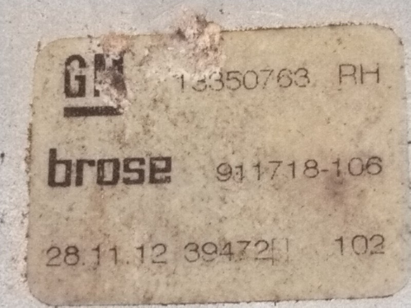 Recambio de elevalunas trasero derecho para opel astra j (p10) 2.0 cdti (68) referencia OEM IAM 13350763  