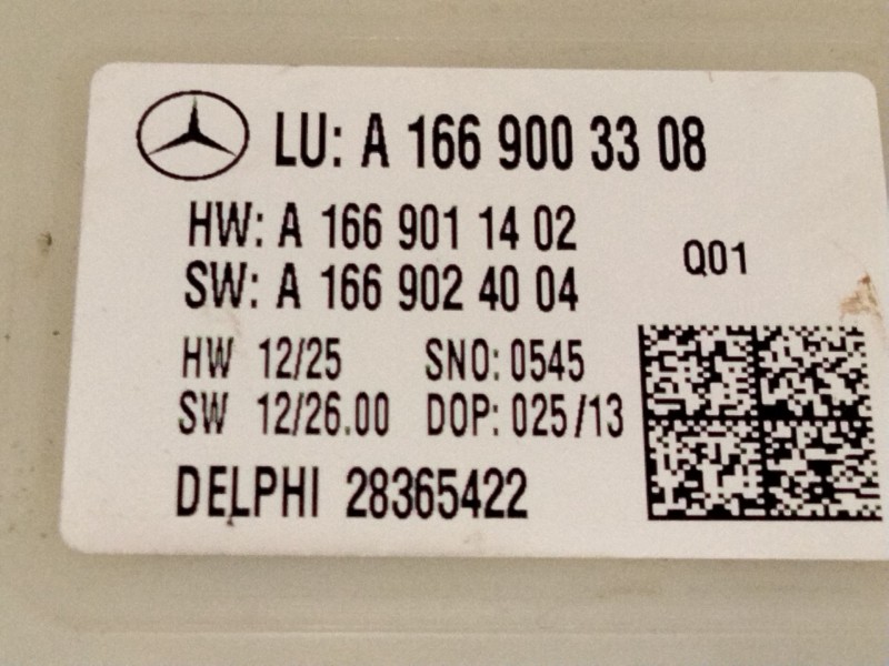 Recambio de modulo electronico para mercedes-benz clase m (w166) ml 250 cdi / bluetec 4-matic (166.004, 166.003) referencia OEM 