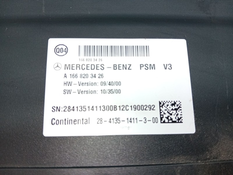 Recambio de centralita de asiento para mercedes-benz clase m (w166) ml 250 cdi / bluetec 4-matic (166.004, 166.003) referencia O