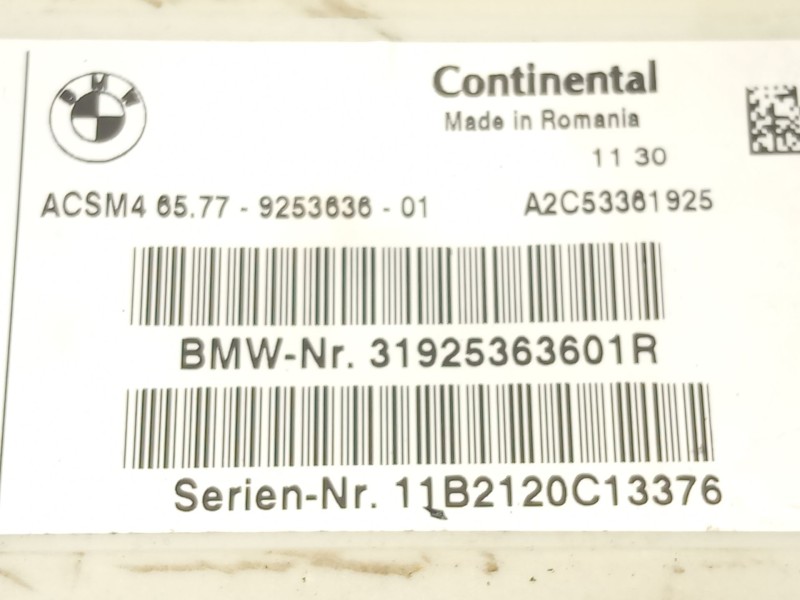 Recambio de modulo airbags para bmw x3 (f25) xdrive 20 d referencia OEM IAM 3192536360R  