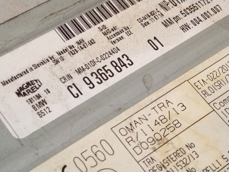 Recambio de sistema audio / radio cd para bmw 3 touring (f31) 318 d referencia OEM IAM 9365843  