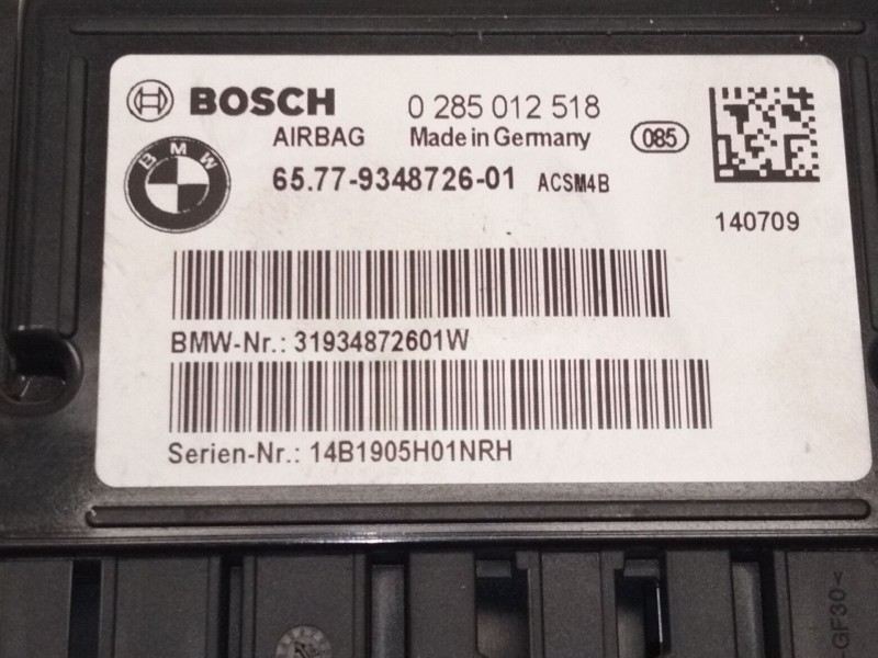 Recambio de modulo de airbag para bmw 3 touring (f31) 318 d referencia OEM IAM 934872601  