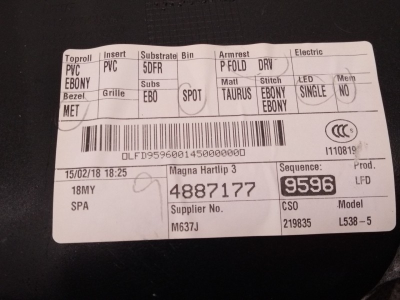 Recambio de guarnecido puerta delantera izquierda para land rover evoque 2.0 td4 cat referencia OEM IAM BJ3220963  