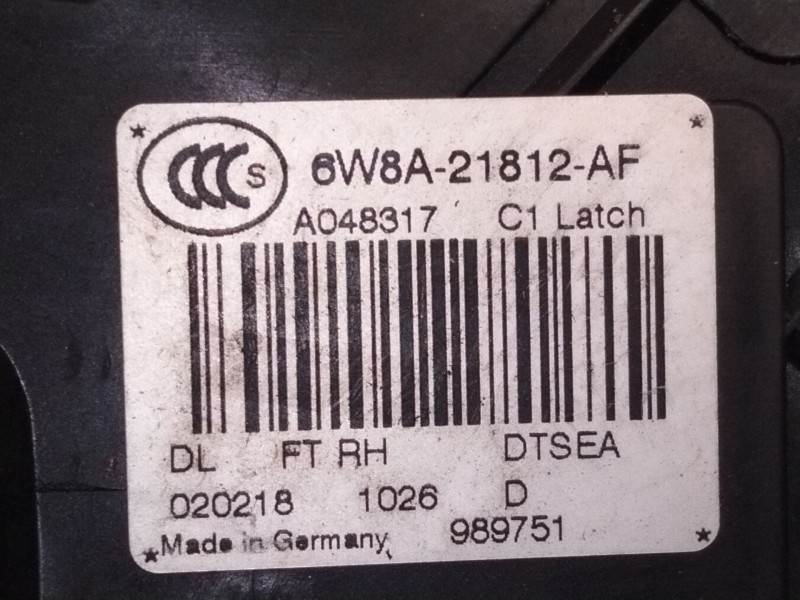 Recambio de cerradura puerta delantera derecha para land rover evoque 2.0 td4 cat referencia OEM IAM 6W8A21812AF  