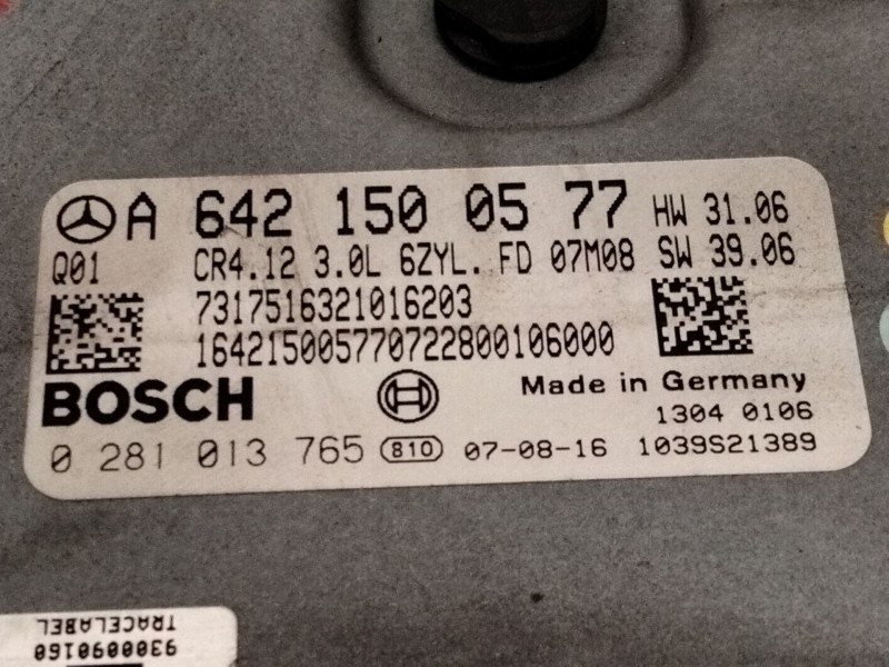 Recambio de centralita motor uce para mercedes-benz clase r (w251, v251) r 320 cdi 4-matic (251.022, 251.122) referencia OEM IAM