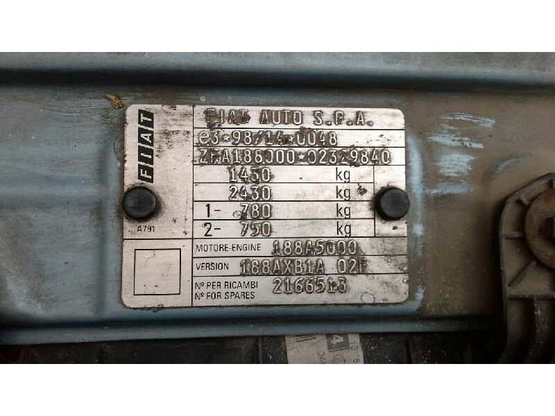 fiat punto berlina (188) del año 2002