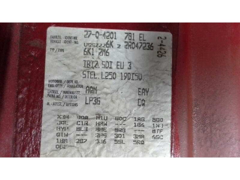 seat ibiza (6k1) del año 2001