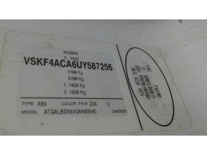 nissan primastar (x83) del año 2006