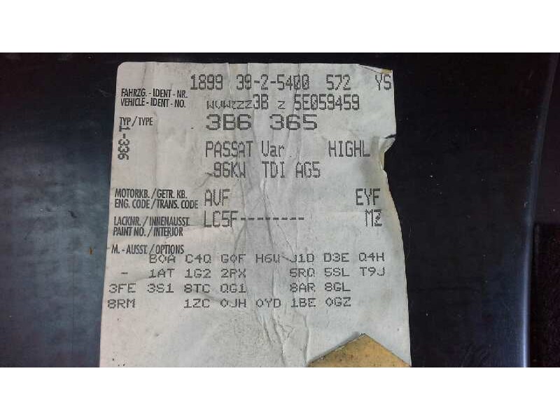 volkswagen passat variant (3b6) del año 2004