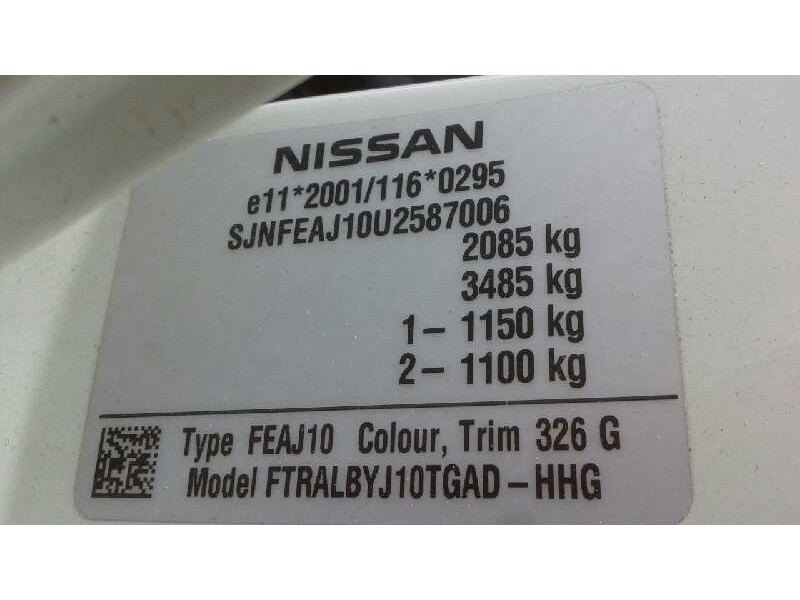 nissan qashqai (j10) del año 2012