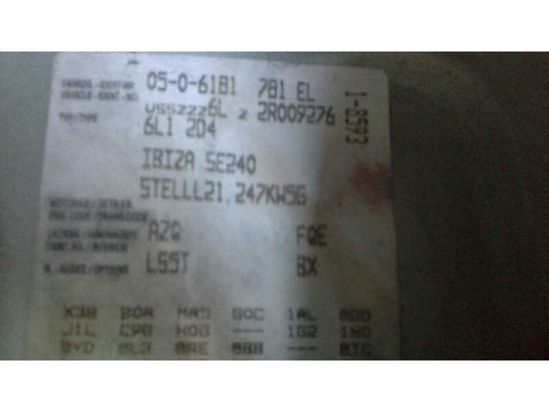 seat ibiza (6l1) del año 2002
