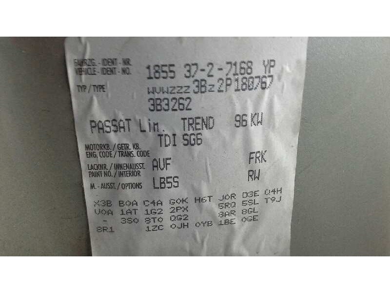 volkswagen passat berlina (3b3) del año 2002