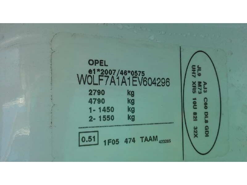 opel vivaro furgón/combi (07.2006 =>) del año 2013