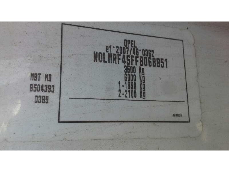 opel movano b pritsche/kipper/koffer del año 2014