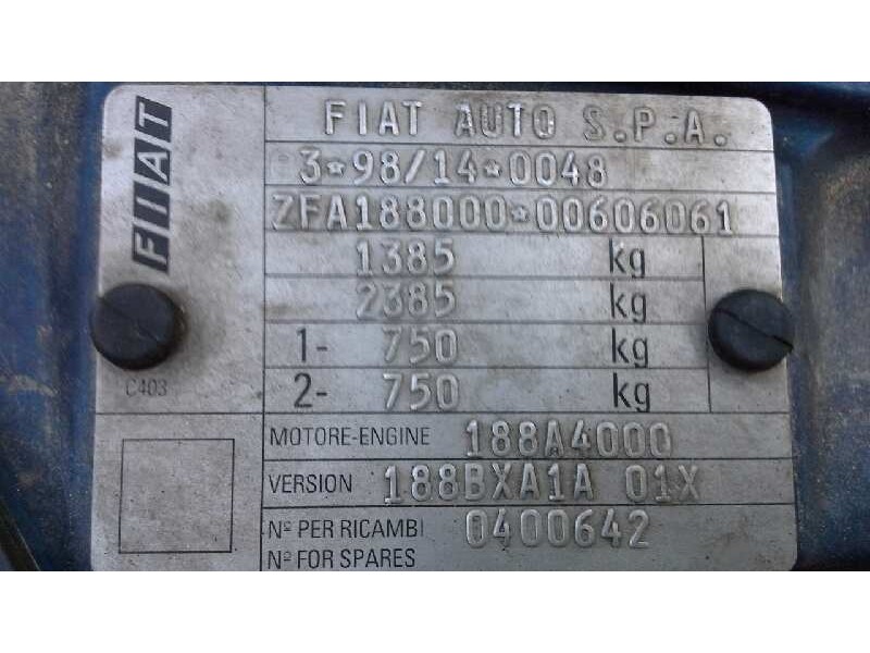 fiat punto berlina (188) del año 2003