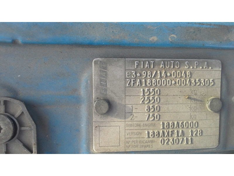 fiat punto berlina (188) del año 2002