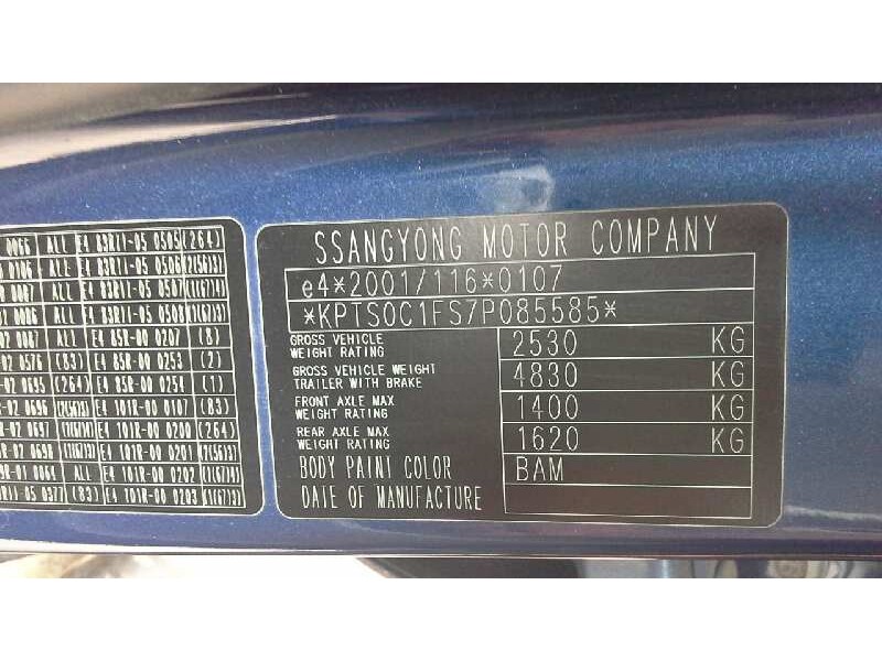 ssangyong kyron del año 2009