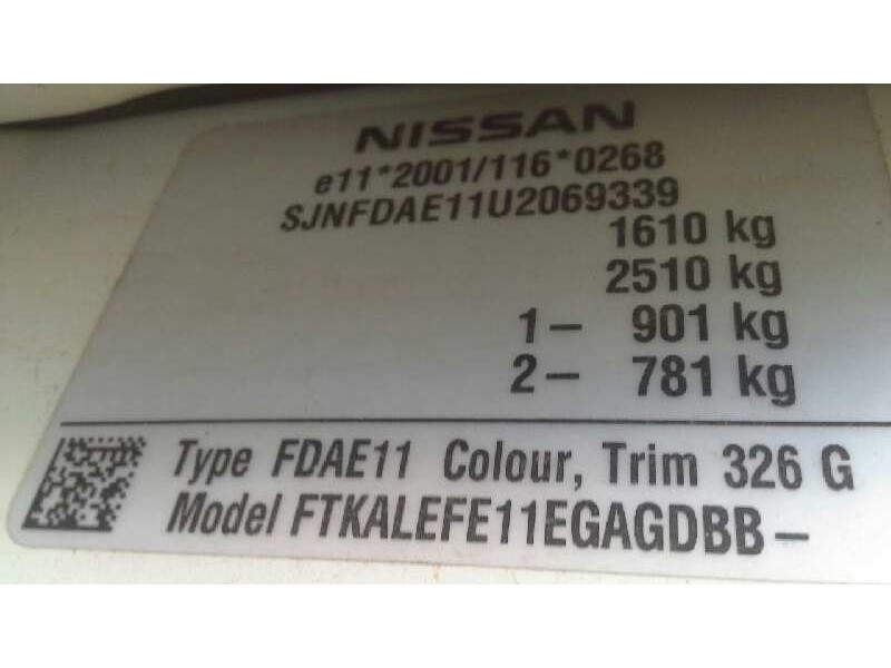 nissan note (e11e) del año 2010