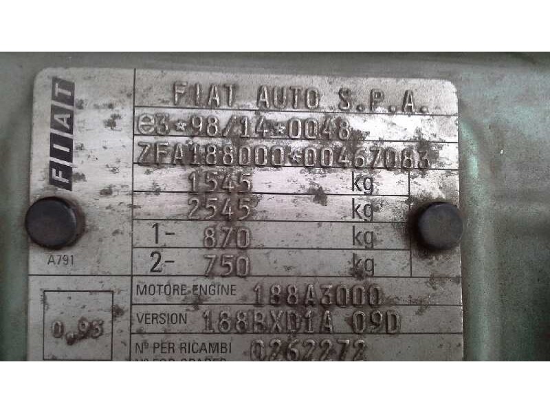 fiat punto berlina (188) del año 2002