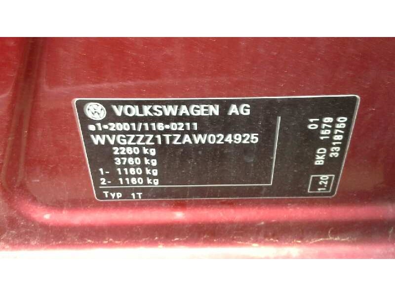 volkswagen touran (1t2) del año 2009