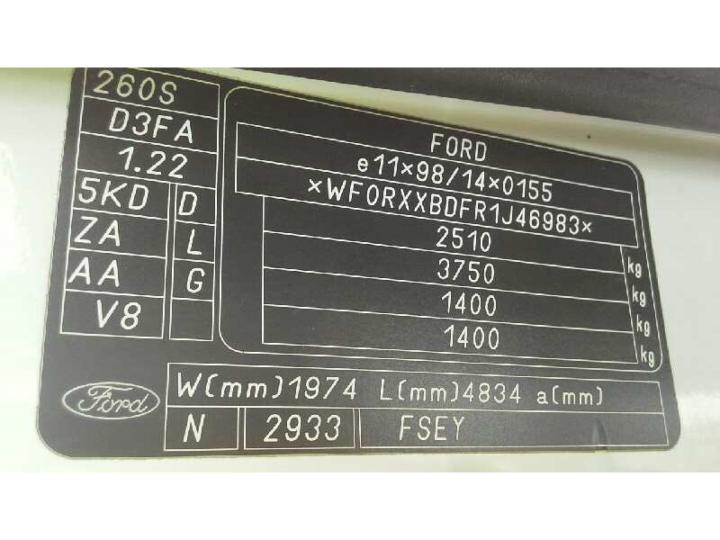 ford transit caja cerrada, corta (fy) (2000 =>) del año 2001