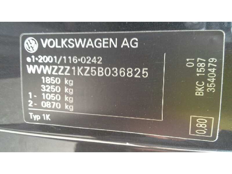 volkswagen golf v berlina (1k1) del año 2004