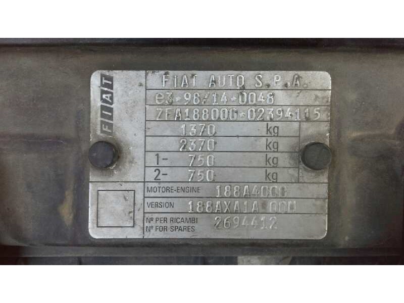 fiat punto berlina (188) del año 2002